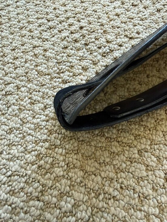 Vintage Berghoff Asymmetric Italian Leather Belt - Black Size 28 main image 6